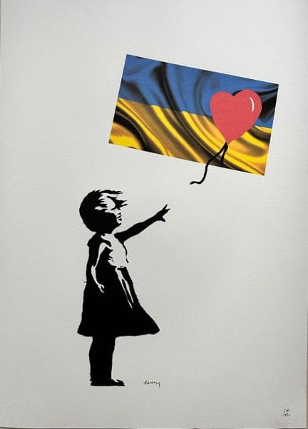 (d'après) BANKSY (1974 - )
UKRAINE BALLOON GIRL
Ti