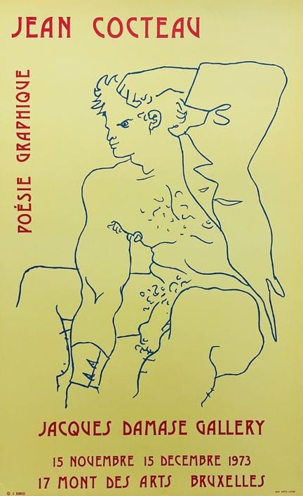 （据）让·科克托（1889—1963）
《坐姿裸女》
根据艺术家原作制作的石版画海报，采用轻质羊皮纸