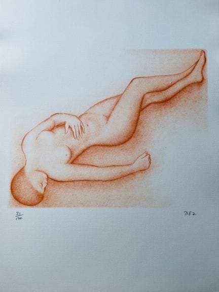 Jacqueline BEZ (1927)
Liegende Akt
Lithografie, un