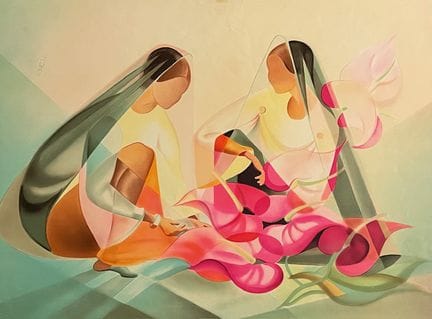 Janick LEDERLE (1917 - )
ASIATISCHE FRAUEN MIT BLU