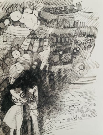 MATET Monique (1934 - )
DAS PAAR
Lithografie, unte