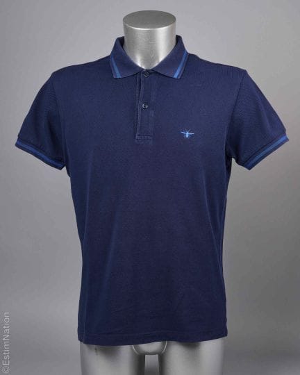 DIOR HOMME
POLO in piqué di cotone blu marino e bl