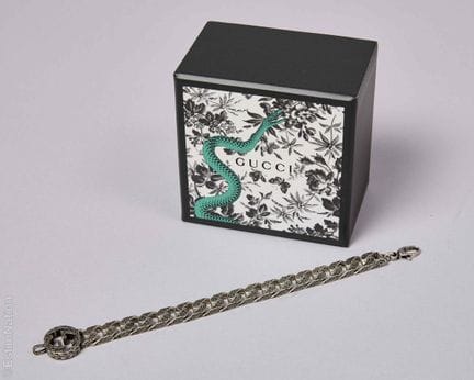 GUCCI
BRACELET maille gourmette en argent 925/°° à