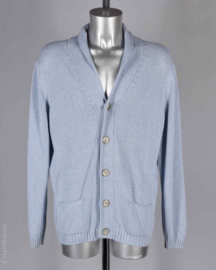 CANALI
CARDIGAN in maglia di cotone azzurro cielo 