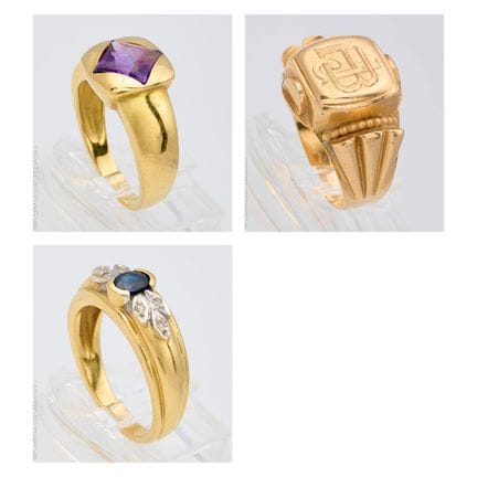 LOT DE TROIS BAGUES OR
Lot en or jaune et or rose 