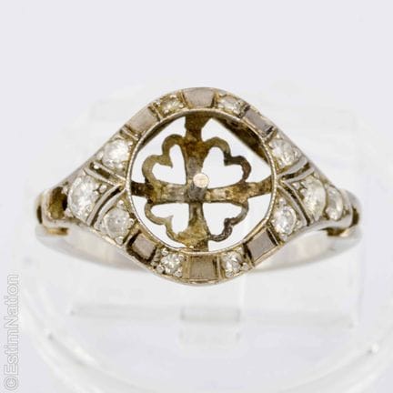 MONTURE DE BAGUE EN PLATINE DIAMANTS ET PIERRES BL