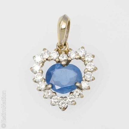 COLGANTE DE ORO CON ZAFIRO Y DIAMANTES
Colgante de