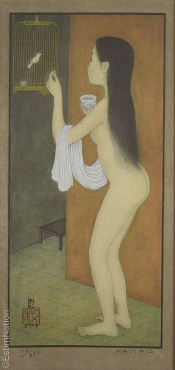 MAI TRUNG THU (1906-1980).
Desnudo en la jaula de 