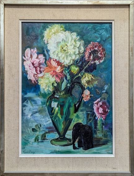 Paul BAZE (1901-1985)
Blumen mit grünen Gläsern un