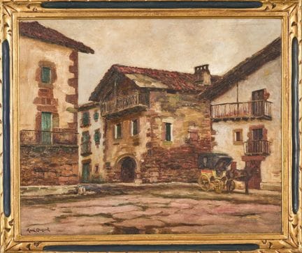 René CHOQUET (1872-1958)
Dorfplatz, Navarra
Öl auf