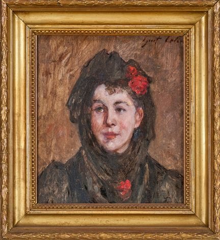 Gustave COLIN (1828-1910)
Frau mit Mantille und ro