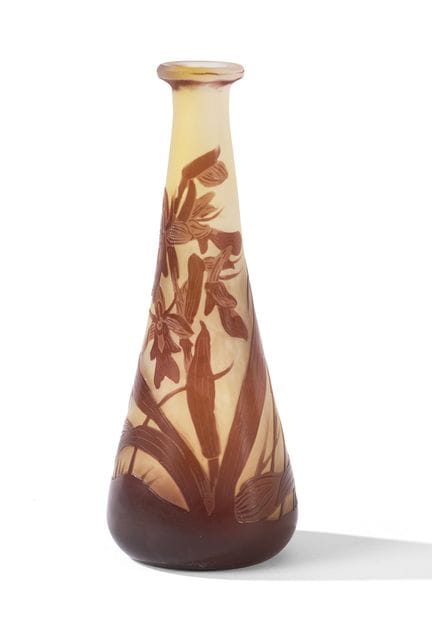 Establecimientos GALLE
Jarrón piriforme de cristal