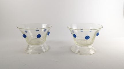 VENISE, XXe siècle
DEUX COUPES sur talon en verre 
