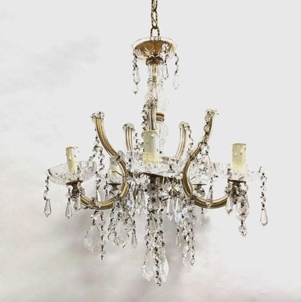 LUSTRE de Venise à remonter en verre soufflé à cin