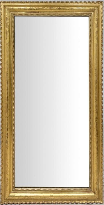 MIROIR DE CHEMINEE rectangulaire en bois et stuc d