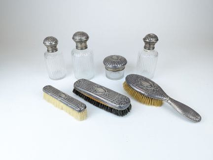 SET DA TOILETTE in cristallo e argento (800) decor