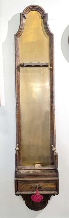 Portaoggetti da parete in legno naturale e ottone 