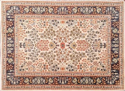 TAPIS rectangulaire en laine polychrome à décor de