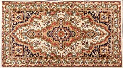 TAPIS rectangulaire en laine polychrome à décor ce