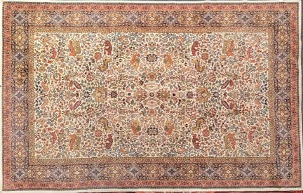 GRAND TAPIS rectangulaire en laine polychrome à dé