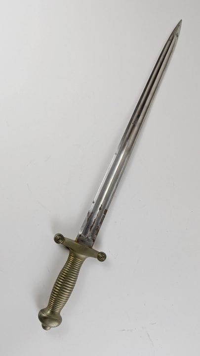 GLAIVA DA FUOCO modello 1855. Manico in bronzo. 
(