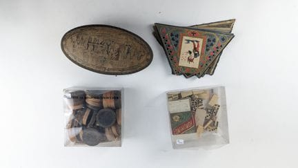 Vintage GAME SET and TOKENS, matching cards, yello