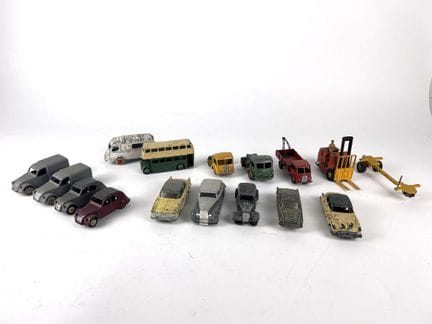 1/43 scale - DINKY TOYS, JRD, CIJ
SIXTEEN VEHICLES
