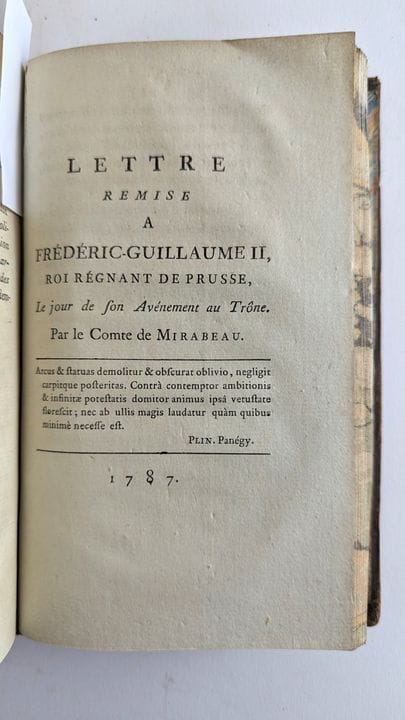 MIRABEAU - Collezione di 3 testi
In-8, legatura de