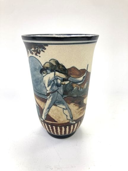CIBOURE - Période FISCHER
VASE cornet en grès émai
