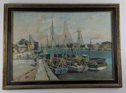 Yvon DIEULAFE (1903-1990)
Le Port
Huile sur isorel