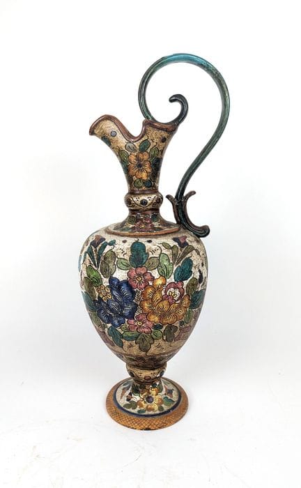 GRANDE VERSEUSE en céramique polychrome craquelée 
