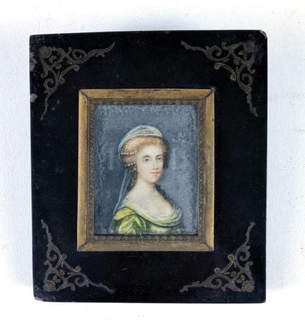 MINIATURE sur papier représentant le Portrait d'un