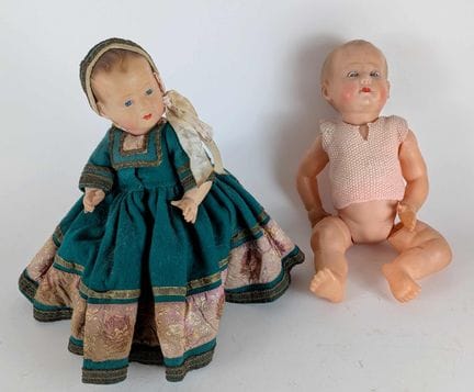 PETIT COLLIN
TWO celluloid DOLLS, marked with an e