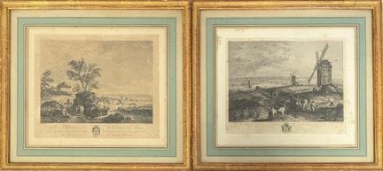 LOT DE DEUX GRAVURES DU XVIIIe siècle :
- LE BAS d