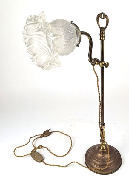 LAMPE DE BUREAU à potence réglable, en laiton, à t