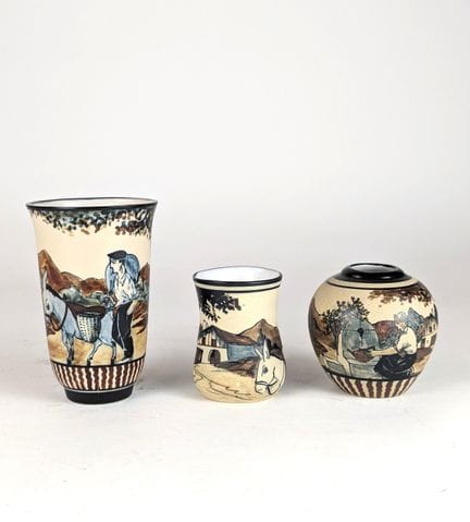 CIBOURE - Période FISCHER
TROIS VASES, en grès éma