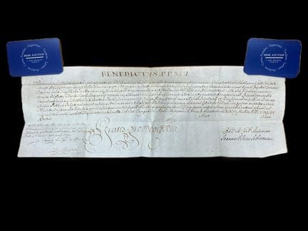 Päpstliche Bulle von Papst Benedikt XIV. aus dem J
