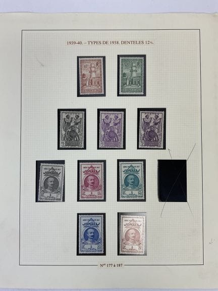 Valutazioni dei francobolli somali: serie di franc