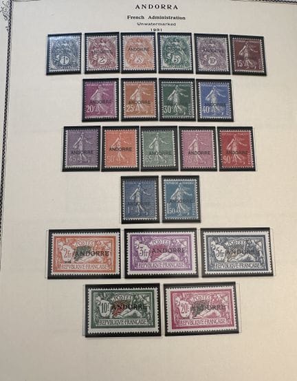 Colonie francesi - Andorra: Collezione di Andorra 
