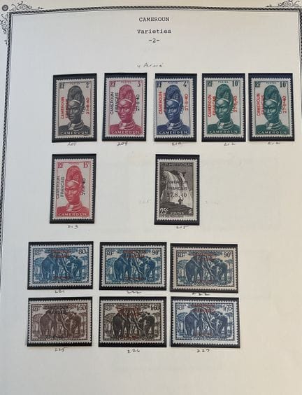Colonie francesi - Camerun: Serie di francobolli d