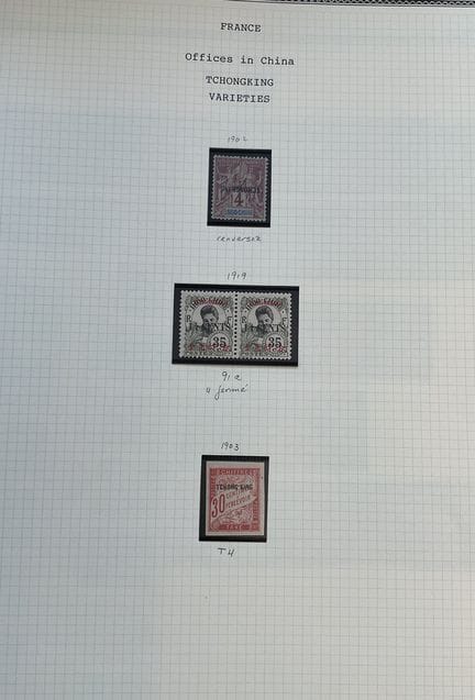 Colonie francesi - Chongqing: Collezione di franco