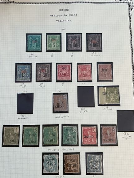 Colonie francesi - Cina: Collezione di francobolli