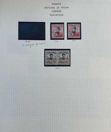 Colonie francesi - Canton: Collezione di francobol