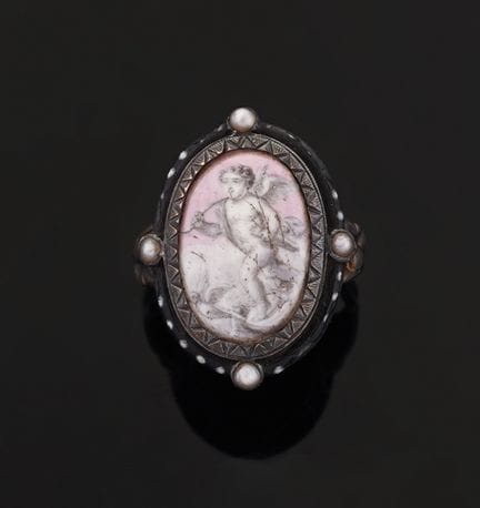 Ring aus geschwärztem 18-karätigem Roségold (750
T