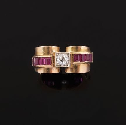 Tank-Ring aus 18 Karat Gelbgold (750 Tausendstel),