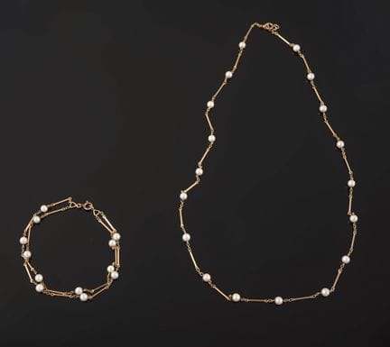 Set di gioielli in oro giallo 18 carati (750 mille