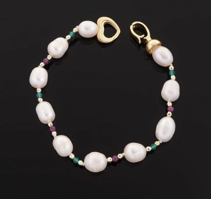 Bracciale composto da 10 perle d'acqua dolce alter
