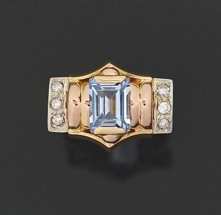 Ring im Tank-Stil – Retro-Design aus 18 Karat Gelb