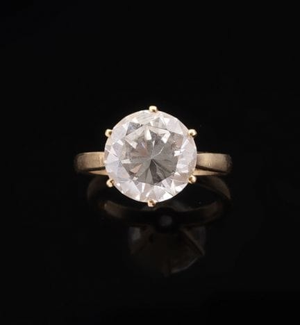 „Theater“-Ring aus 18 Karat Gelbgold (750) mit ein