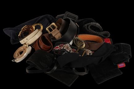 A great selection of belts in various sizes and ma